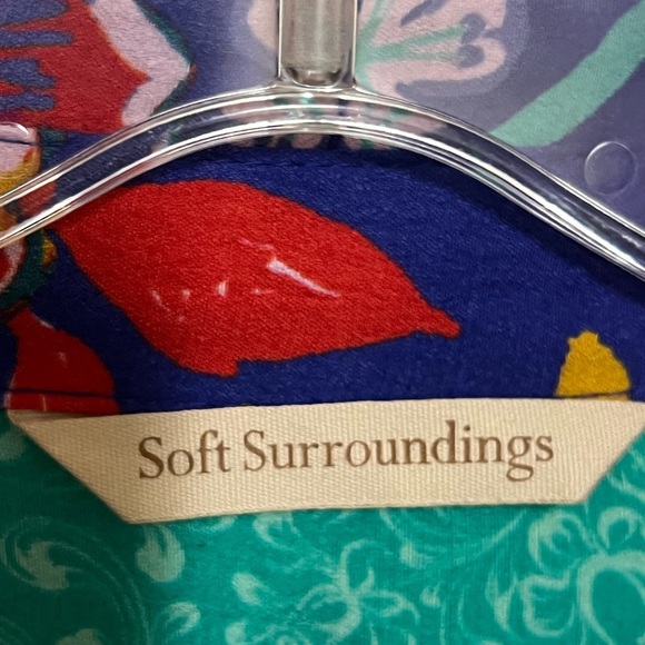 Soft Surroundings Hermosa Mixed Print Floral Embroidered Tunic Top Blouse PXL - Picture 6 of 9